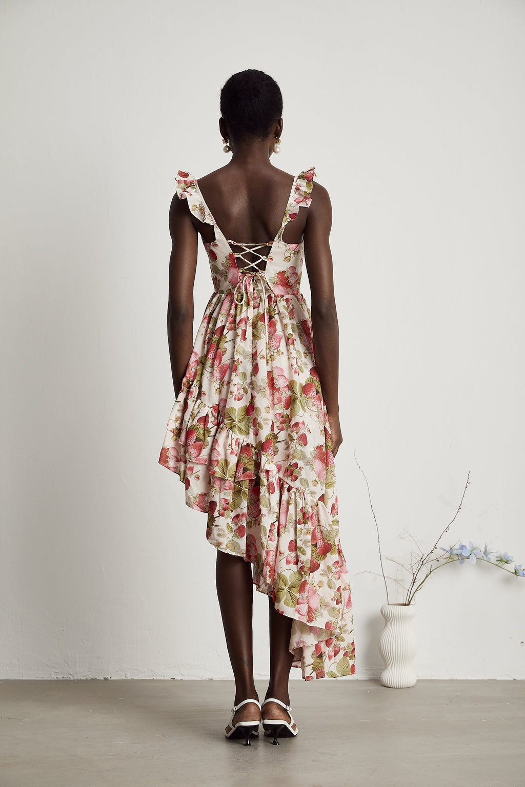 Vivien asimetrik midi elbise