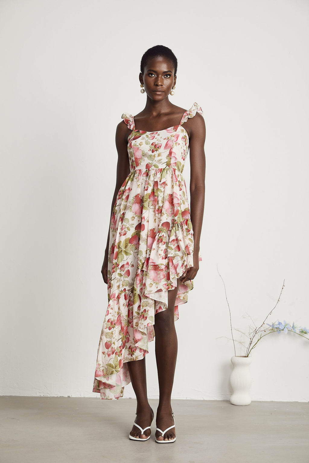 Vivien asimetrik midi elbise