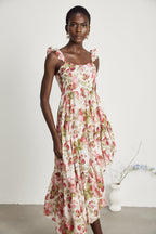 Vivien asimetrik midi elbise