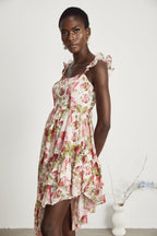 Vivien asimetrik midi elbise