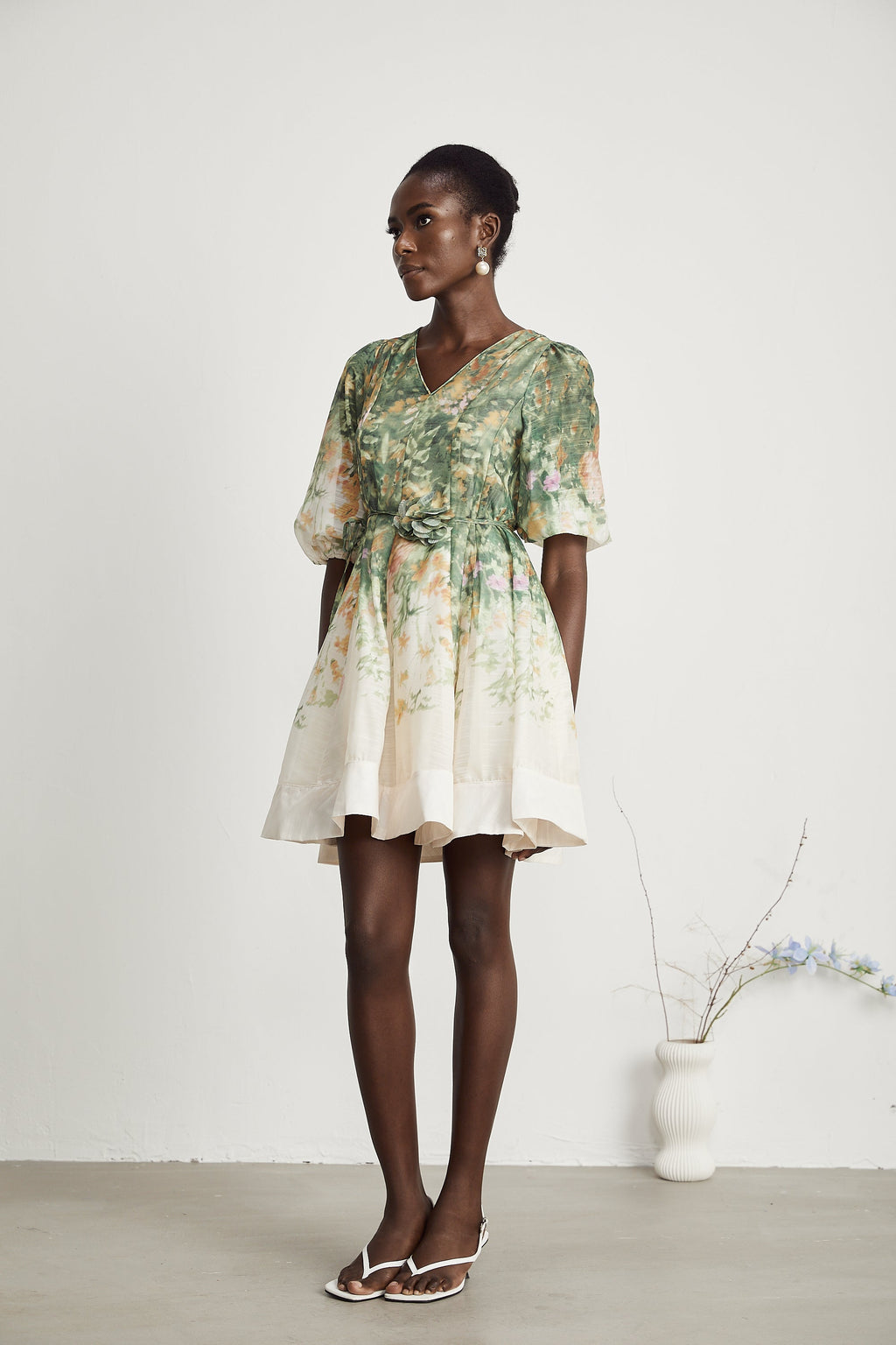 Marie kuşak mini elbise