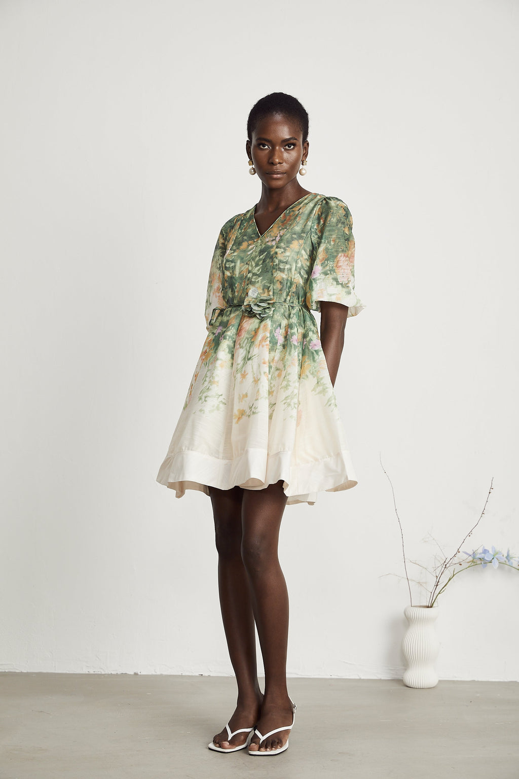 Marie kuşak mini elbise