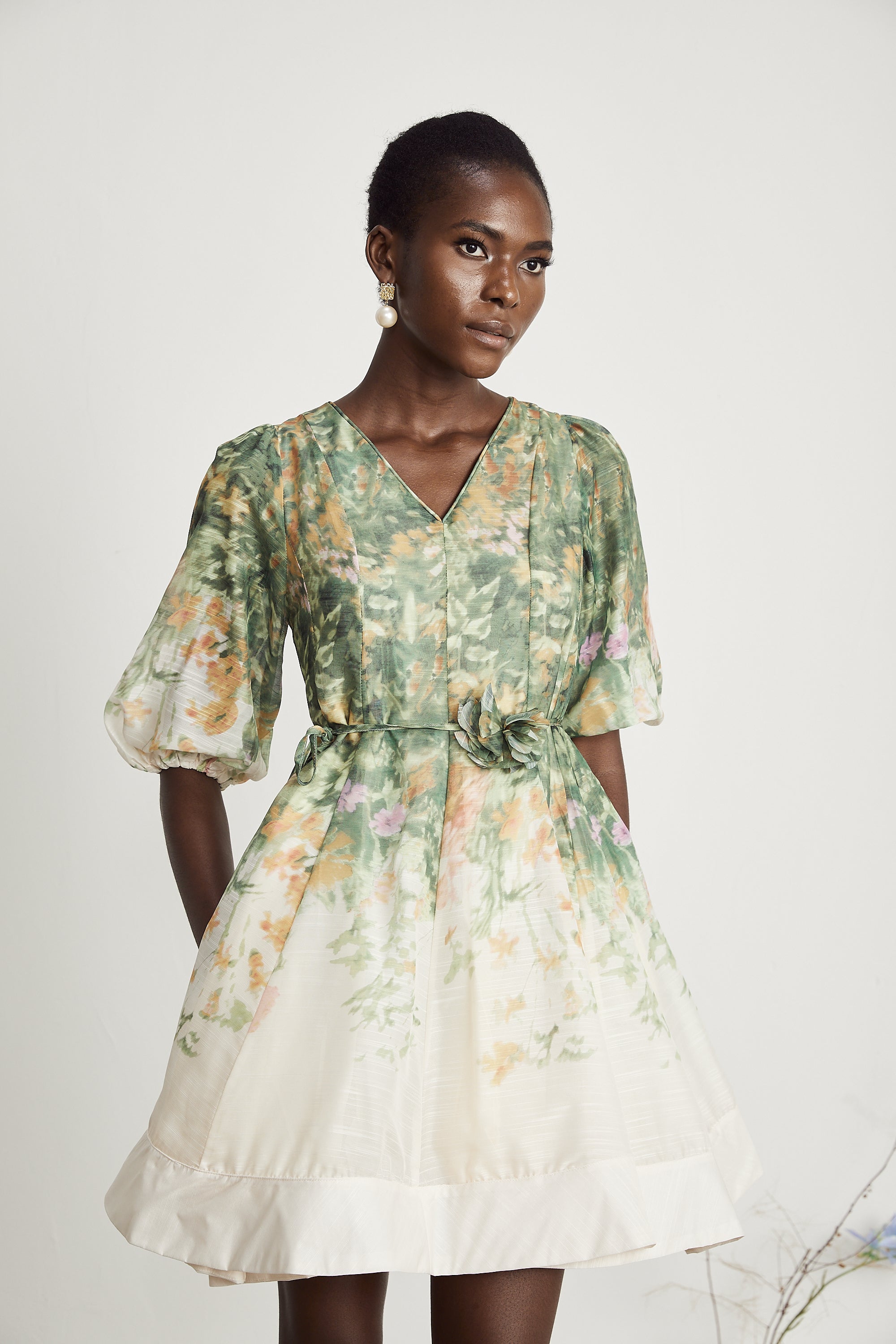 Marie kuşak mini elbise