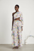 Fabienne çiçek midi elbise