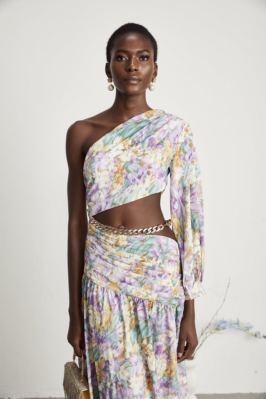 Fabienne çiçek midi elbise