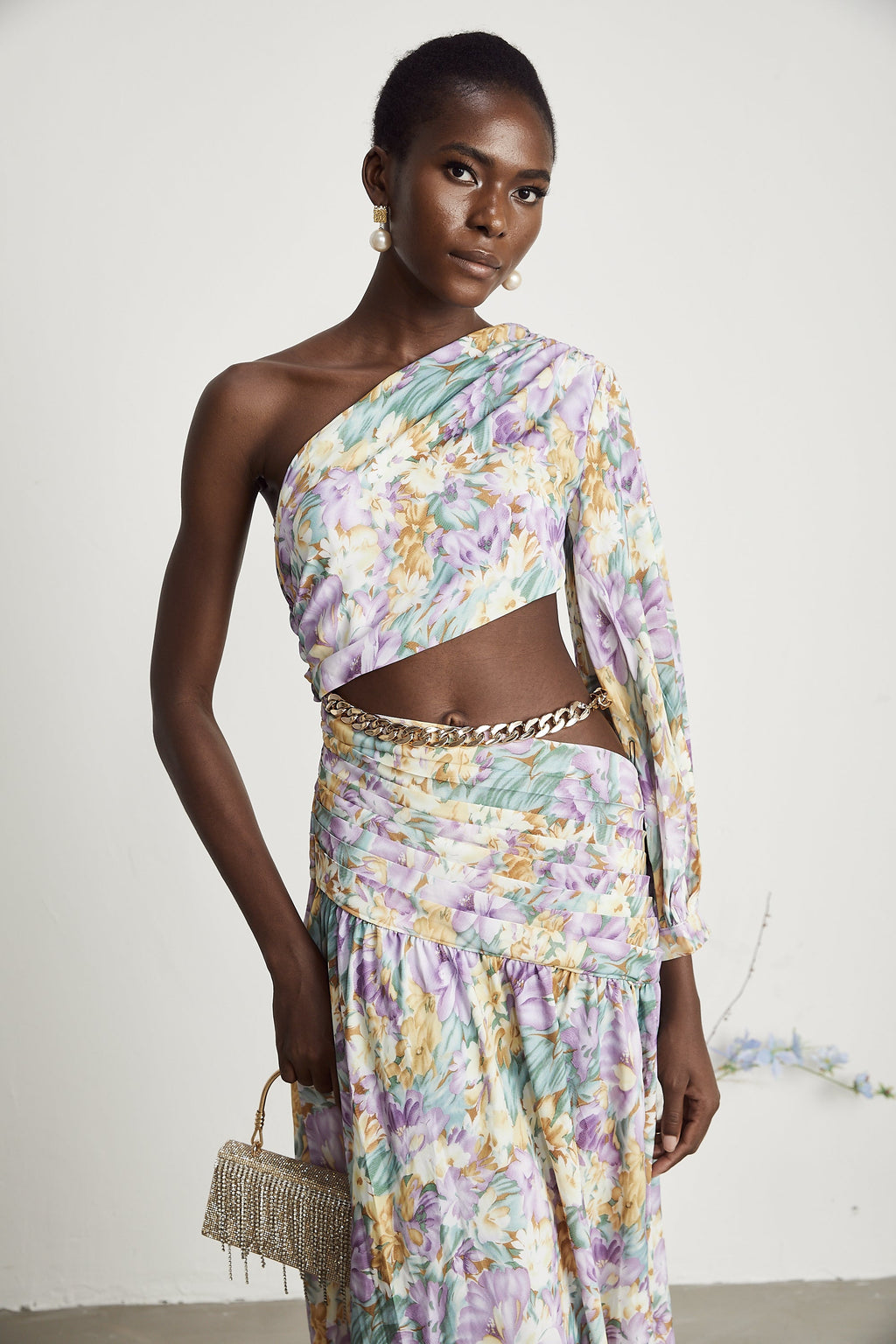 Fabienne çiçek midi elbise