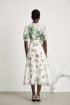 Pénélope desenli midi elbise