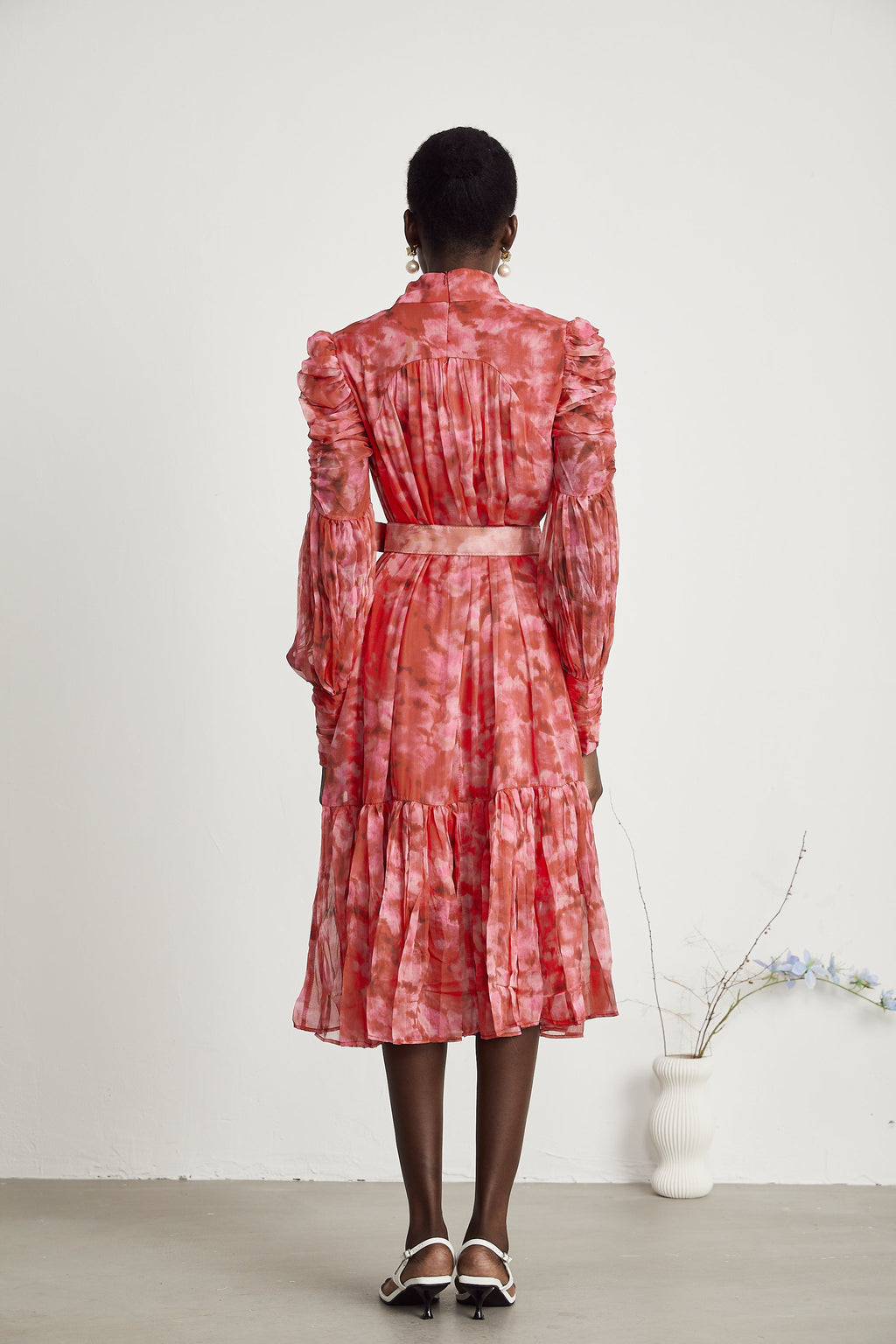 Lucie  pileli midi elbise