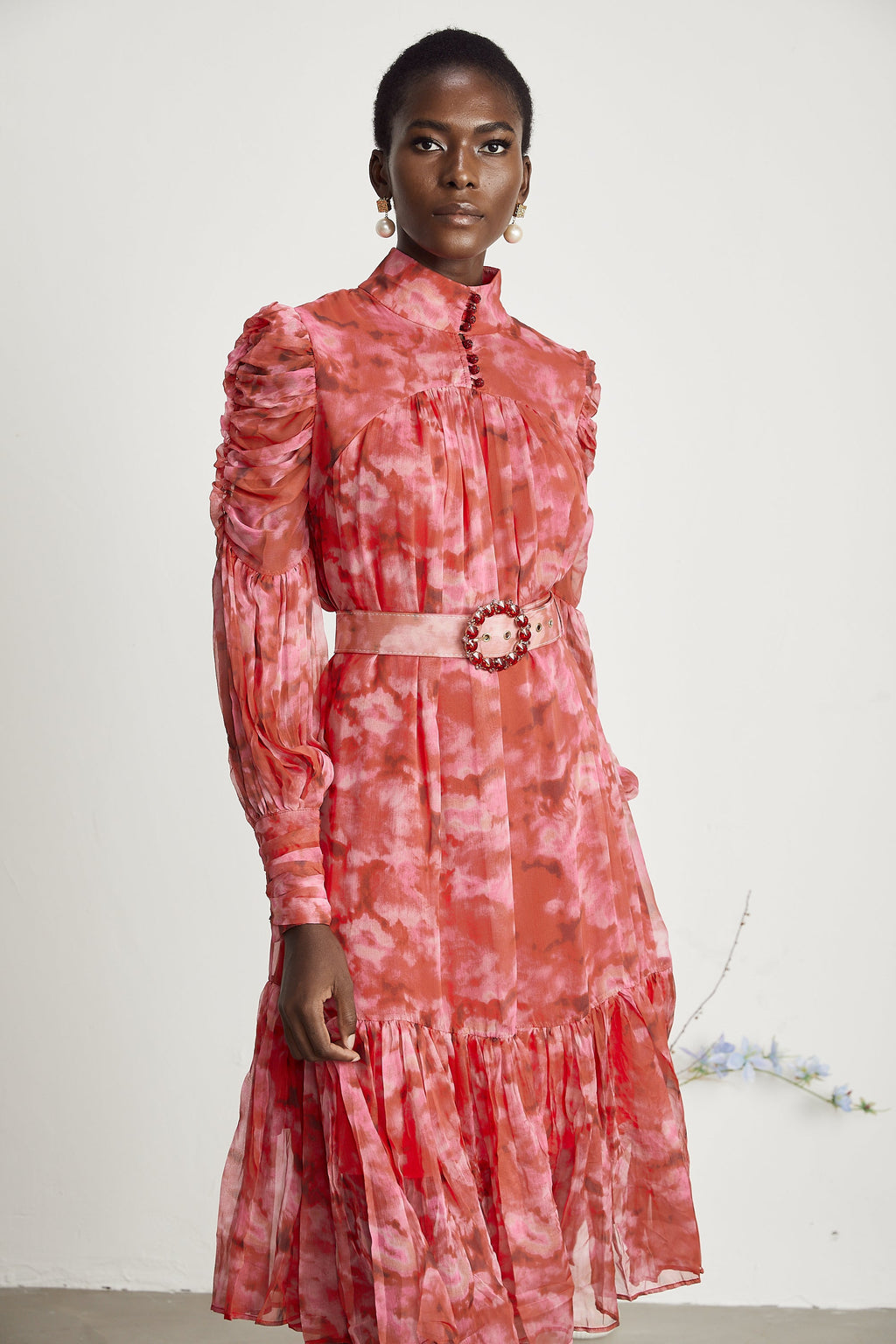 Lucie  pileli midi elbise