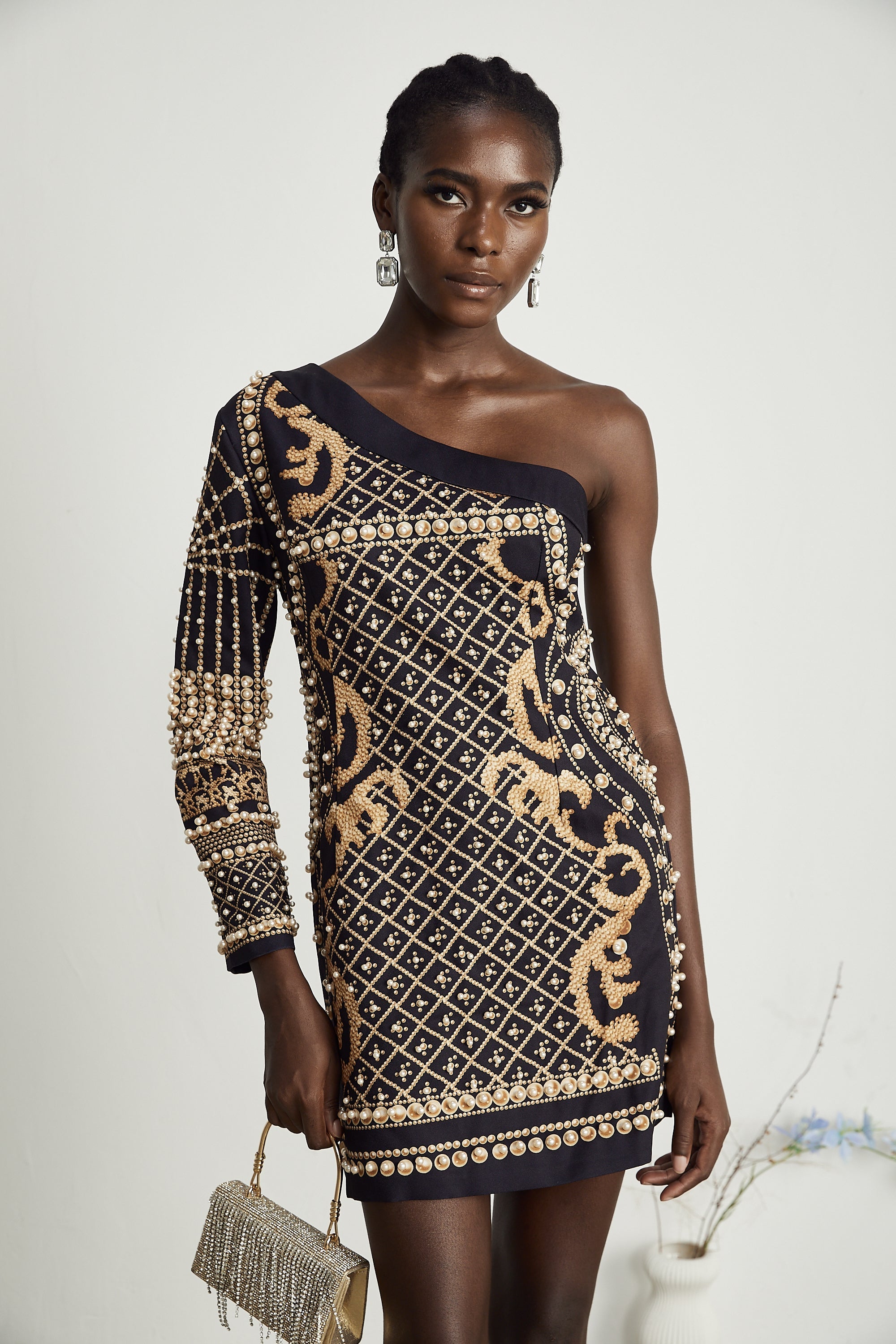 Ysabella inci mini elbise