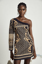 Ysabella inci mini elbise