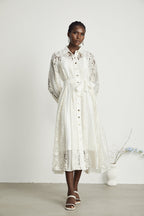 Francine dantel midi elbise