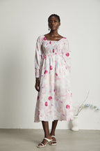 Moren baskılı midi elbise