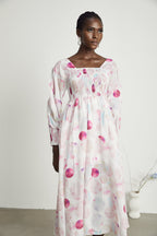 Moren baskılı midi elbise