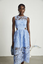 Zoë şeffaf midi elbise