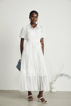 Lorina fırfır midi elbise