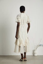 Coralie katmanlı midi elbise