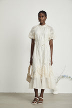 Coralie katmanlı midi elbise