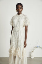 Coralie katmanlı midi elbise