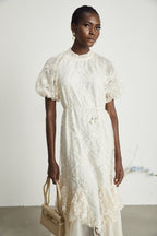 Coralie katmanlı midi elbise