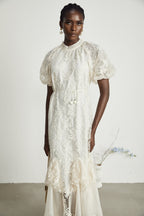 Coralie katmanlı midi elbise