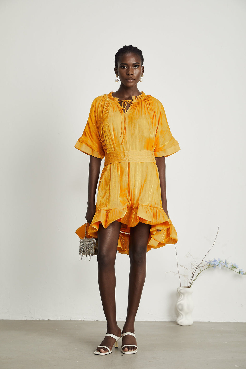 Thérèse büzgü mini elbise