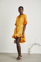 Thérèse büzgü mini elbise