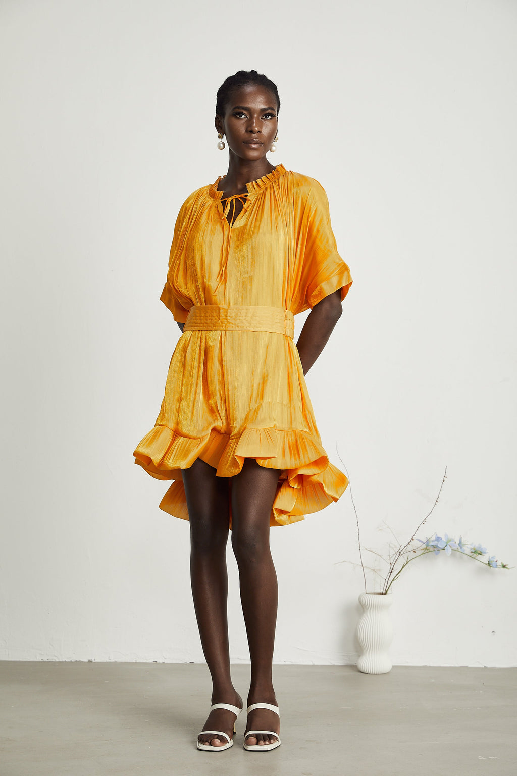 Thérèse büzgü mini elbise