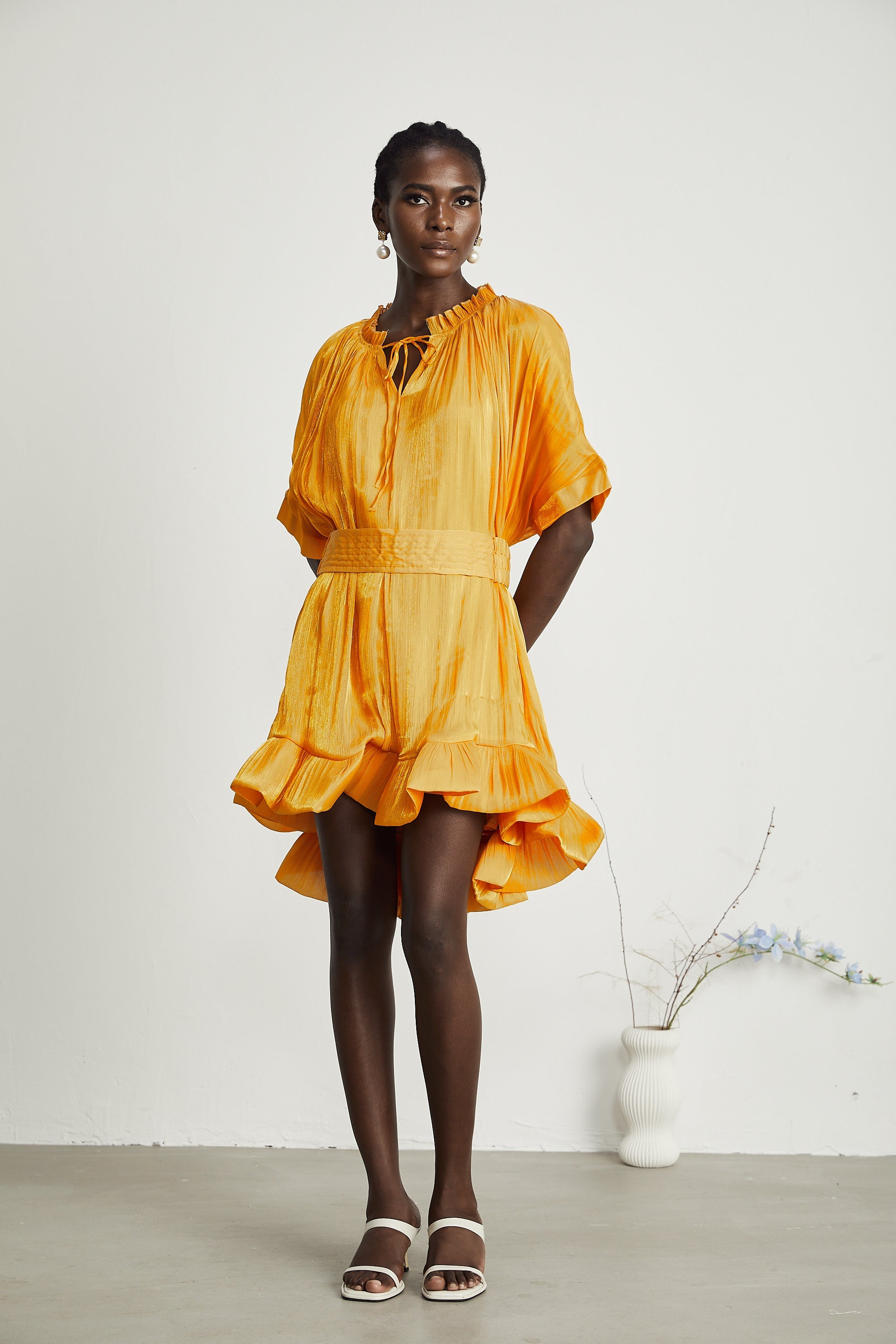 Thérèse büzgü mini elbise