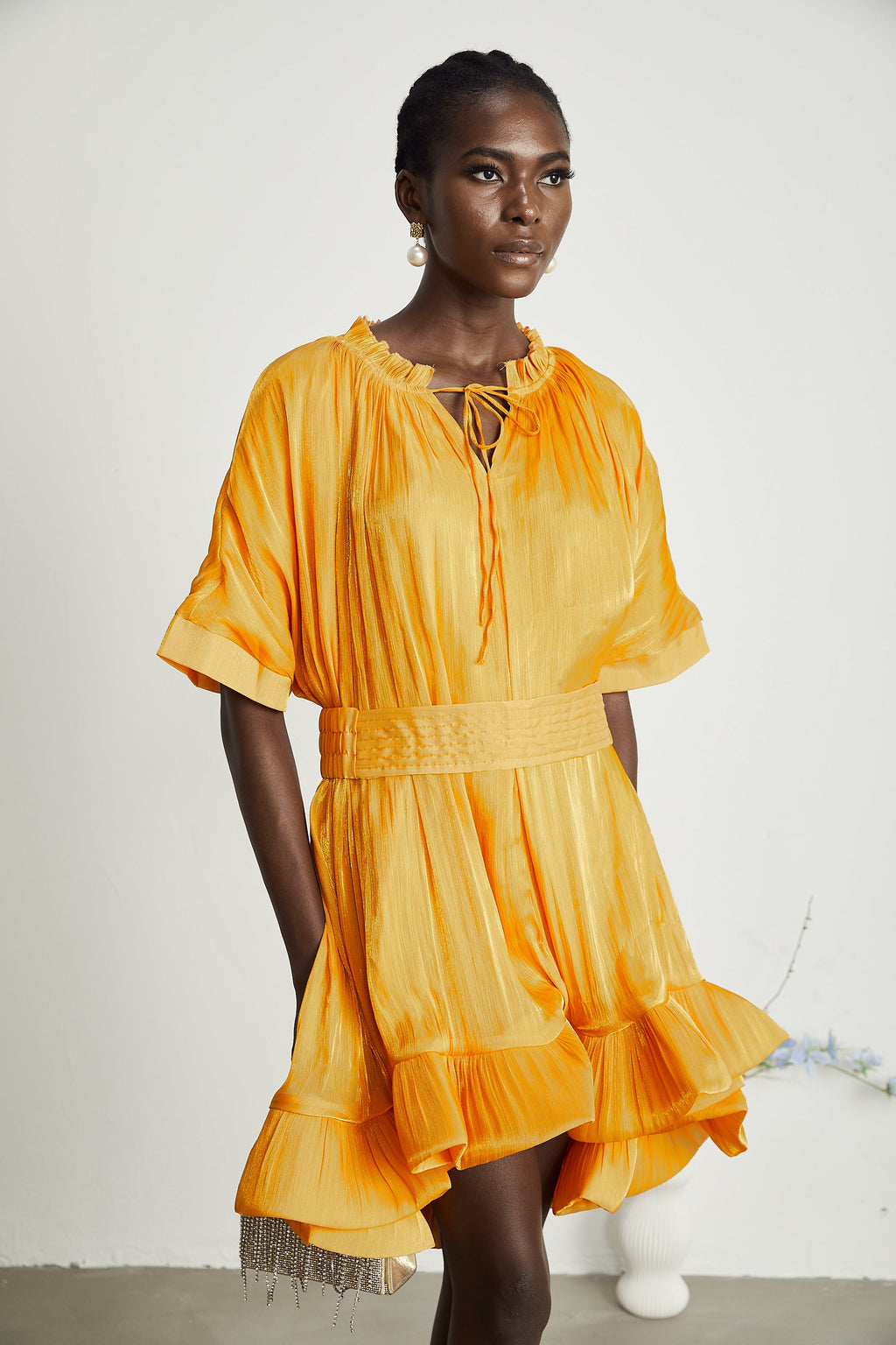 Thérèse büzgü mini elbise