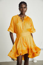 Thérèse büzgü mini elbise