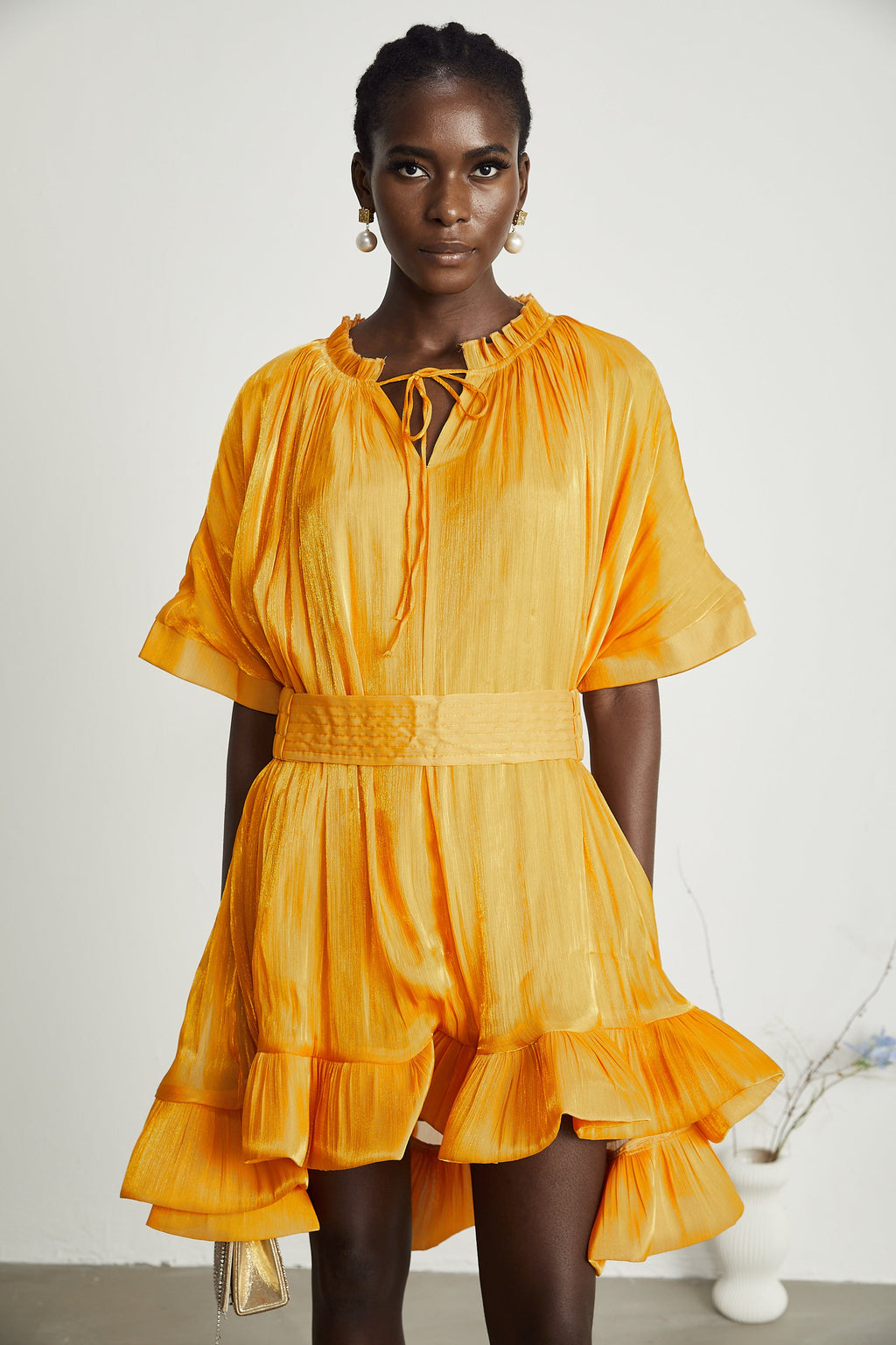 Thérèse büzgü mini elbise