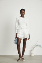 Cyrielle fırfır mini elbise