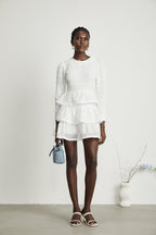 Cyrielle fırfır mini elbise