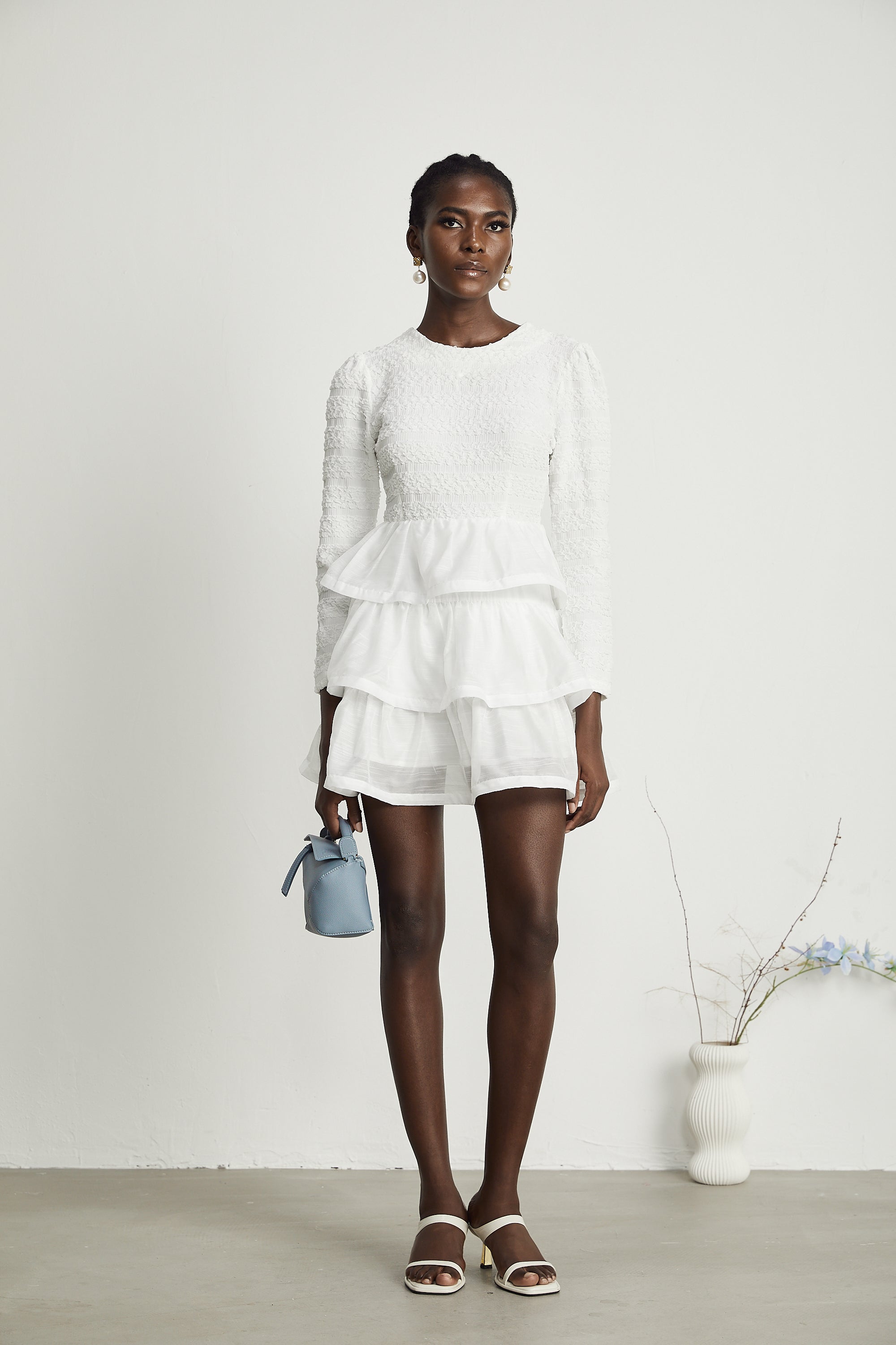 Cyrielle fırfır mini elbise