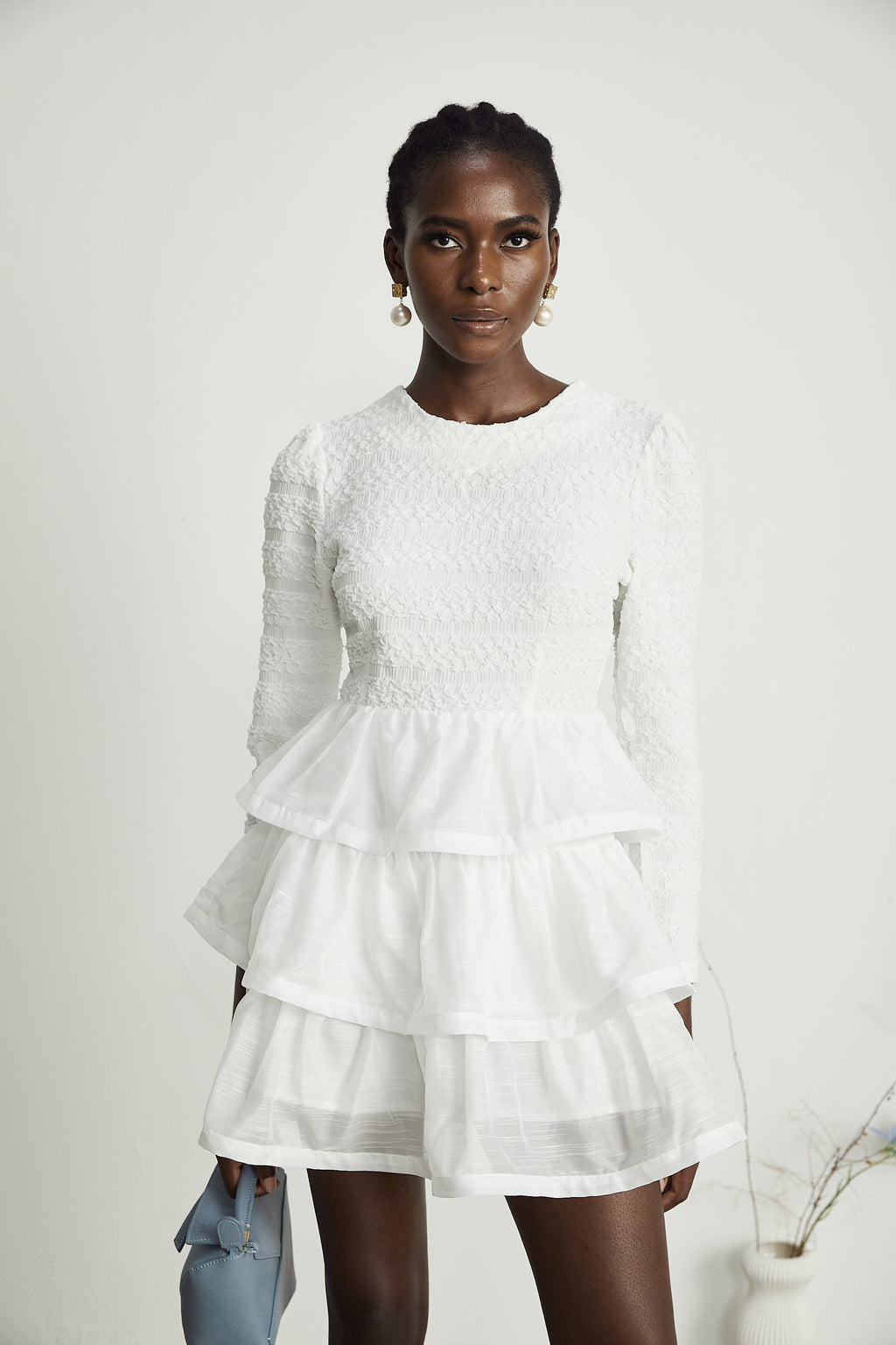 Cyrielle fırfır mini elbise