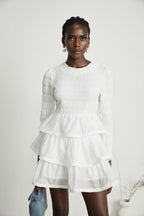 Cyrielle fırfır mini elbise