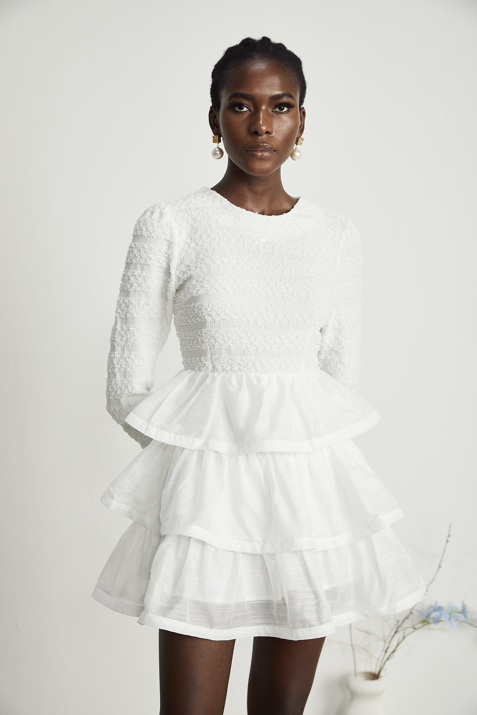 Cyrielle fırfır mini elbise