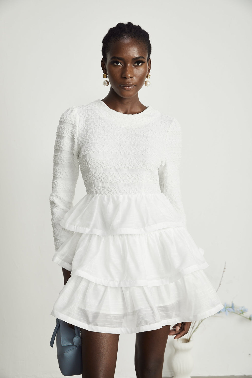 Cyrielle fırfır mini elbise