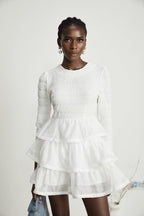 Cyrielle fırfır mini elbise