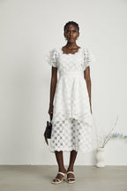 Lisette dantel midi elbise