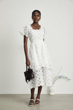 Lisette dantel midi elbise