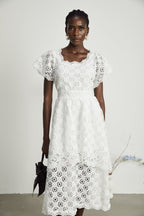 Lisette dantel midi elbise