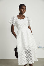 Lisette dantel midi elbise