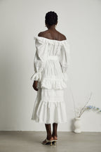 Capucine kesimli midi elbise