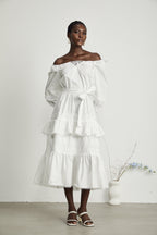 Capucine kesimli midi elbise