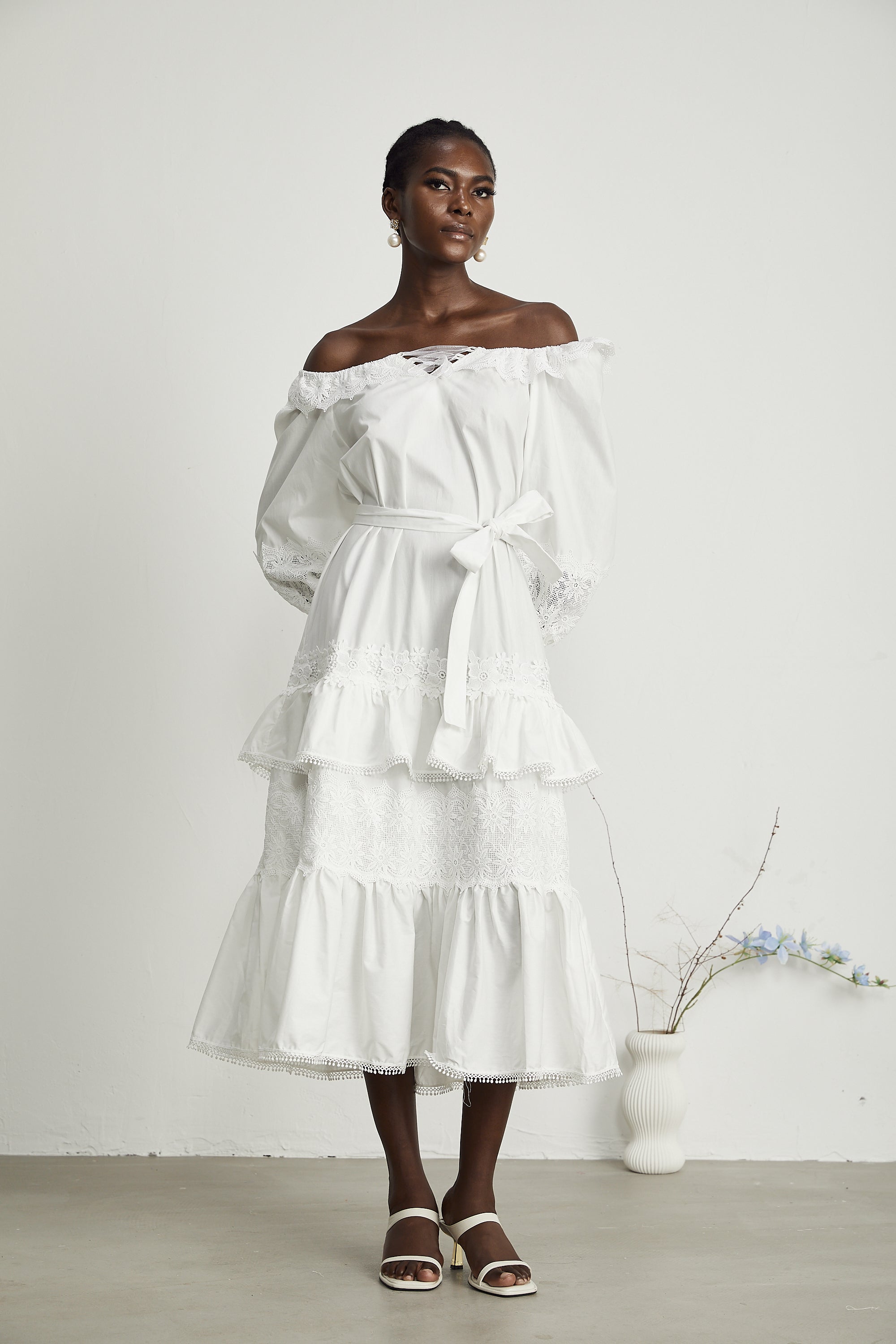 Capucine kesimli midi elbise