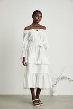 Capucine kesimli midi elbise