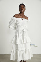 Capucine kesimli midi elbise