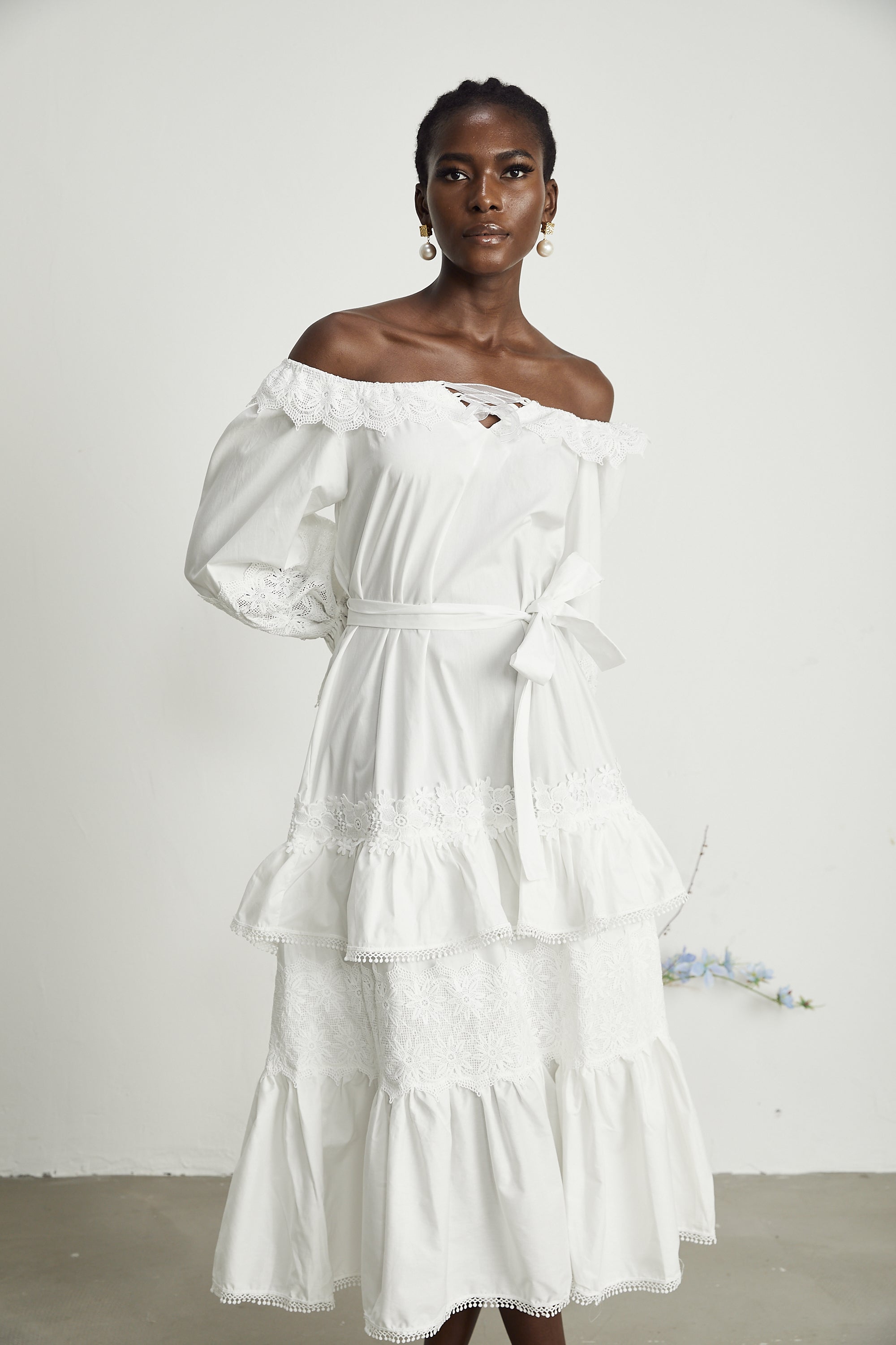 Capucine kesimli midi elbise